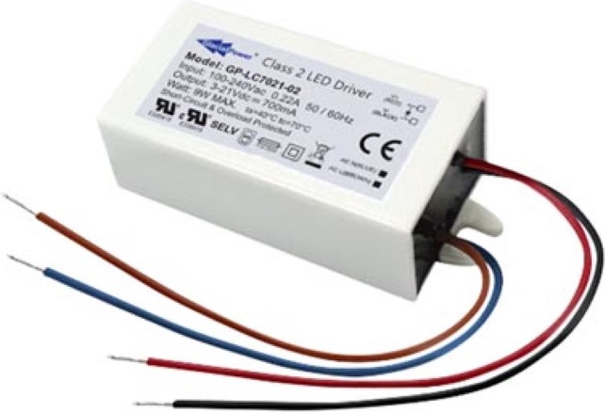 Glacial Power LED-VOEDING - 1 UITGANG - 21 VDC - 9 W