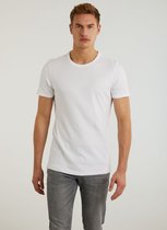 Chasin' T-shirt Eenvoudig T-shirt Base-B Wit Maat XXL