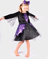 Den Goda Fen Vêtements de déguisement Spider - Robe et bandeau - 110-116cm - 4-6 ans - Zwart/ Violet
