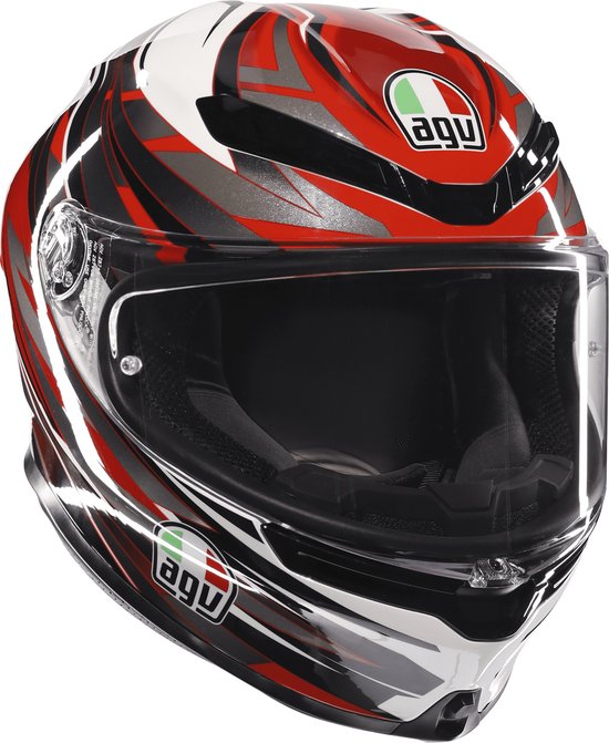 Casco AGV K6 S E2206 MPLK REEVAL | Integrale Grafica Bianco/Rosso/Grigio Taglia S