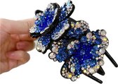 Haarclip - Haarklem - Haarsieraad - Haarspeld - Haar accessoires - Dames - Blauw - 8 cm - Luxe - Cadeau Tip