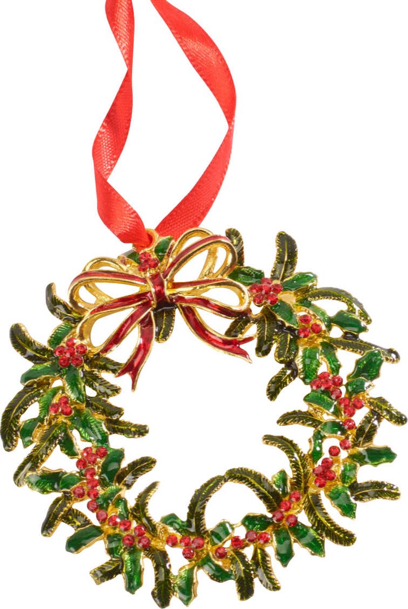 Villeroy & Boch Winter Collag Accessoires - Metalen hanger Xmas krans 12cm gekleurd