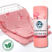 BoefieBoef Roze Flamingo Grote XL Hydrofiele Doek Baby - Duurzaam Eco Bamboe | Swaddle, Inbakerdoek, Hydrofiele Luier & Babydeken