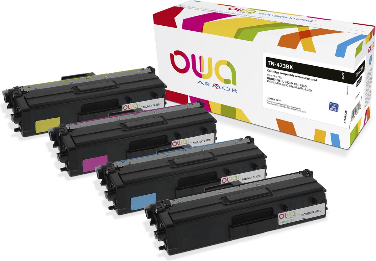 OWA toner BROTHER TN-423BK - Refurbished Brother toner - Zwart - 6.500 Pagina's - TN423, TN423BK