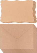 Belle Vous Blank Bruine Hobby Papieren Kaarten met Enveloppen (50 Pak) – 17,6 x 12,4 cm – Platte Kaart – DIY Geschenk & Wenskaart Maken, Verjaardag, Huwelijk & Babyshower Uitnodiging