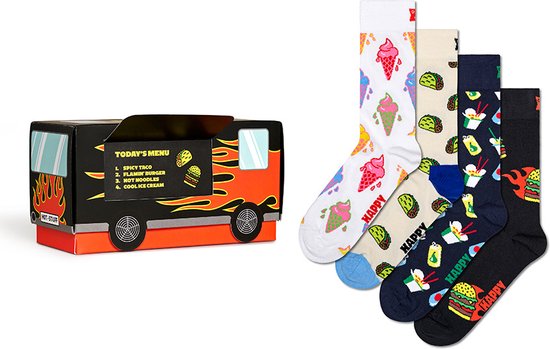 Happy Socks coffret cadeau 4P chaussettes nourriture et camion multi - 36-40