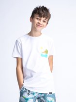 Petrol Industries - Jongens Backprint T-shirt Luminous - Wit - Maat 164