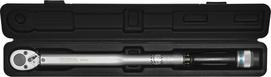 SW-Stahl 03933L Clé dynamométrique 1/2 pouce 40-210 Nm avec tête à cliquet réversible pour changement de pneu I 24 dents I Serrage dans le sens des aiguilles d'une montre I Précision d'engagement ±4% I Carré d'entraînement 12,5 mm (1/2")