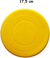 Frisbee - Geel - 17,5 cm - Honden frisbee - Honden speelgoed - Strandspeelgoed - Zacht siliconen