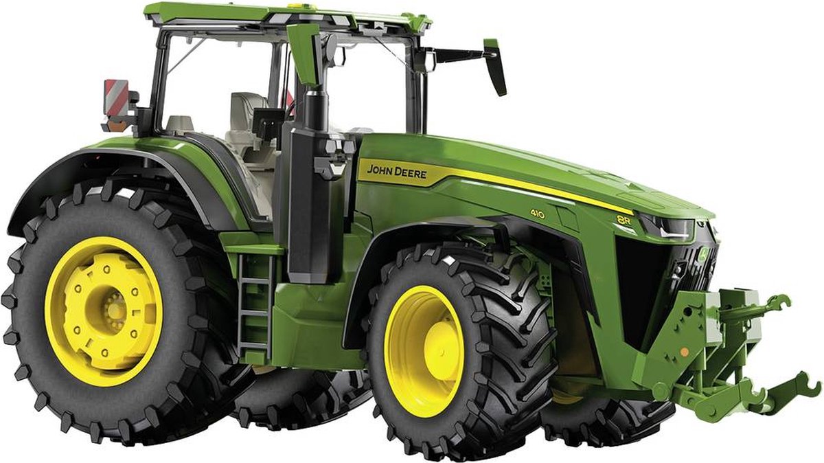 WIKING 077859 John Deere 8R 410 modeltractor, 1:32, metaal/kunststof, vanaf 14 jaar, vele functies, motorkap kan open, beweegbare bovenste en onderste schakel