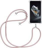 Telefoonkoord + Hoesje Geschikt voor OnePlus 12 - Lengte Verstelbaar - Telefoonketting - Shock Proof Case - Rose
