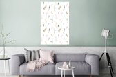 Wanddecoratie Metaal - Aluminium Schilderij Industrieel - Bloemen - Pastel - Collage - 80x120 cm - Dibond - Foto op aluminium - Industriële muurdecoratie - Voor de woonkamer/slaapkamer