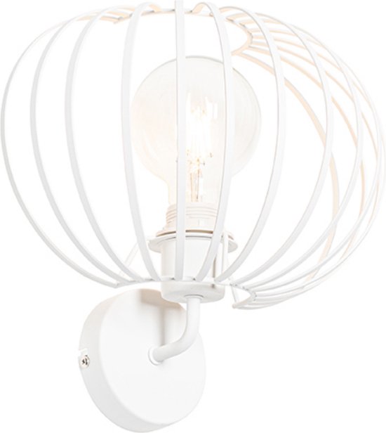 QAZQA johanna - Design Wandlamp voor binnen - 1 lichts - D 20 cm - Wit - Woonkamer | Slaapkamer | Keuken