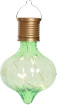 Lampe à suspension solaire Lumineo LED - Marrakech - vert pistache - plastique - D8 x H12 cm