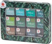 decotime 12 inkpads groen tinten - nature - Canned Ink Pads Vegetable Garden - 12x inktkussen - stempelinkt 3x3 cm - pigmentinkt