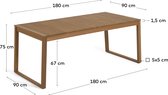Kave Home - Table d' outdoor Emili en bois d'acacia massif, 190 x 90 cm FSC 100%
