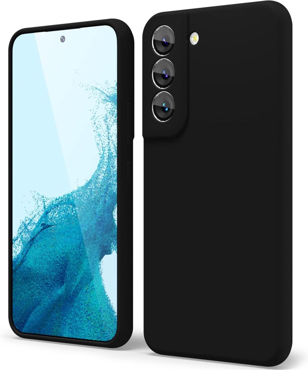 Liquid Solid Silicone Hoesje Geschikt voor: Samsung Galaxy S21 FE - Zwart