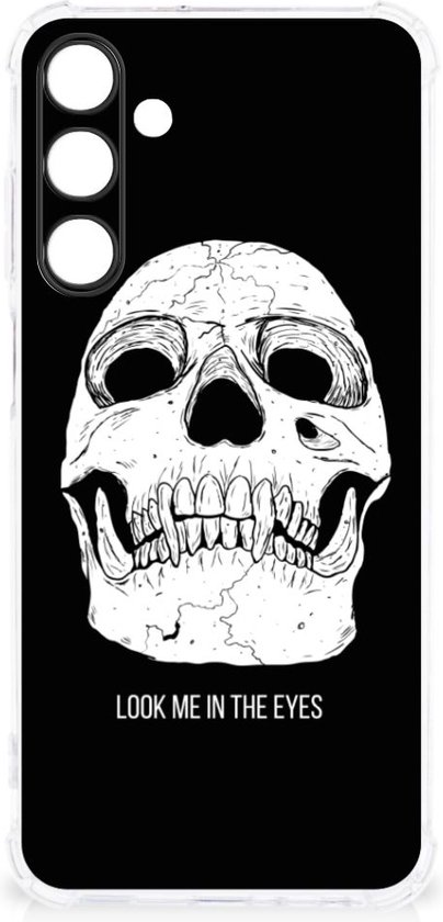 Étui de protection adapté au Samsung Galaxy A25, coque de téléphone avec bord transparent, yeux de crâne