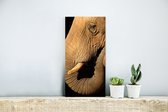 Décoration murale Métal - Peinture Aluminium Industrielle - Portrait en gros plan d'un éléphant sur fond noir - 20x40 cm - Dibond - Photo sur aluminium - Décoration murale industrielle - Pour le salon / chambre
