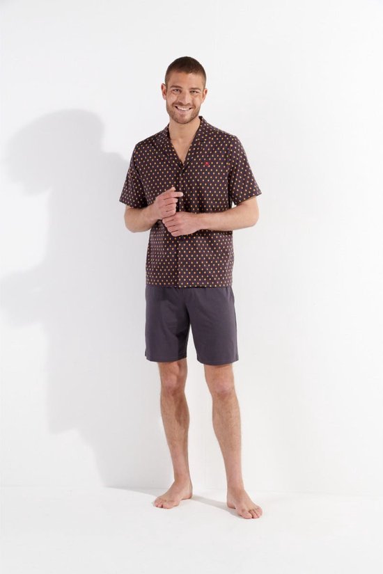 Hom Pyjama korte broek - I004 Grey - maat M (M) - Heren Volwassenen - 100% katoen- 402722-I004-M