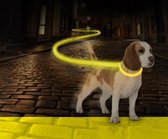 Duvoplus - Dierenlampje - Hond - Flash Light Ring Usb Nylon 45cm Geel - 1st