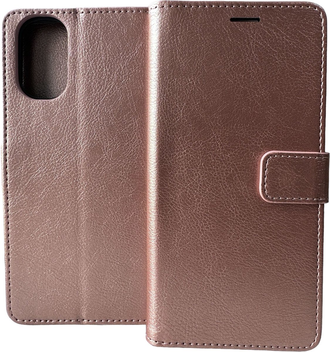 Portemonnee Bookcase Hoesje Geschikt voor: Motorola Moto E32 / E32s - Rosegoud