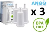3 x ANGO waterfilter voor SAGE koffiemachines: Oracle Touch (SES990), Barista Pro (SES878), Oracle (SES980), Barista Touch (SES880), Dual Boiler (SES920), Barista Express (SES875), Duo-Temp Pro (SES810), Bambino Plus (SES500)