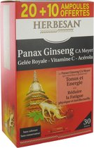 Herbesan Panax Ginseng CA Meyer Royal Jelly Vitamine C Acerola 20 Ampullen + 10 Ampullen Gratis
