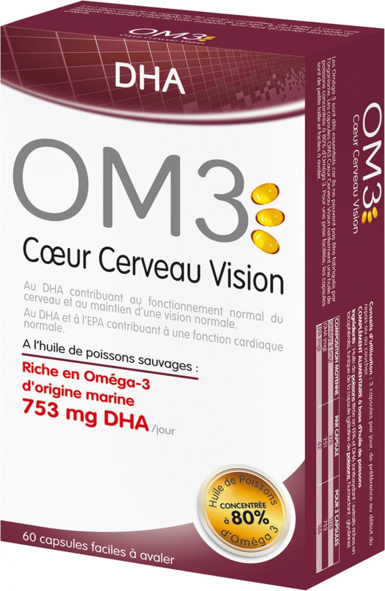 Goedkoopste OM3 Heart Brain Vision 60 Capsules