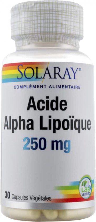Solaray Alpha Liponzuur 250 mg 30 Plantaardige Capsules