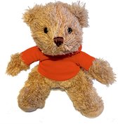 Teddy Knuffelbeertje met Sweatshirt - 15cm - Geluksbeertje - Voetbalbeertje - Oranje - Gratis Verzonden