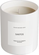 Marcus Elizabeth - Santos - 220 Gram - Geurkaars - Handgemaakt - Minimalistisch Matte Witt Glass - Vegan