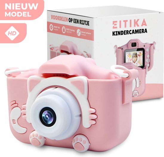 Foto: Eitika digitale kindercamera hd 1080p 32 gb inclusief sd kaart nederlands fototoestel voor kinderen extra veilig vlog camera nederlandstalig usb oplaadbaar digitaal kinderfototoestel