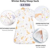 ademend 100% katoen mousseline zachte inbakerdeken | Unisex slaapzak voor babymeisjes en jongens 90 - 105 cm (24 - 48 Monate)
