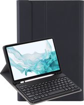 Hoes Geschikt voor Samsung Galaxy Tab S9 Plus Hoes Keyboard Cover Toetsenbord Hoesje - Hoesje Geschikt voor Samsung Tab S9 Plus Toetsenbord Hoes - Zwart