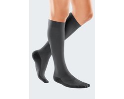Medi Travel Men Compressiekousen Vliegtuig | CCL 1 | Gesloten Teenstuk | Grijs | Size M | Lengte: Kort