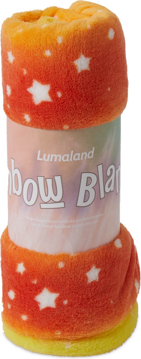 Lumaland knusse deken voor kinderen - 75 x 100 cm - Oranje