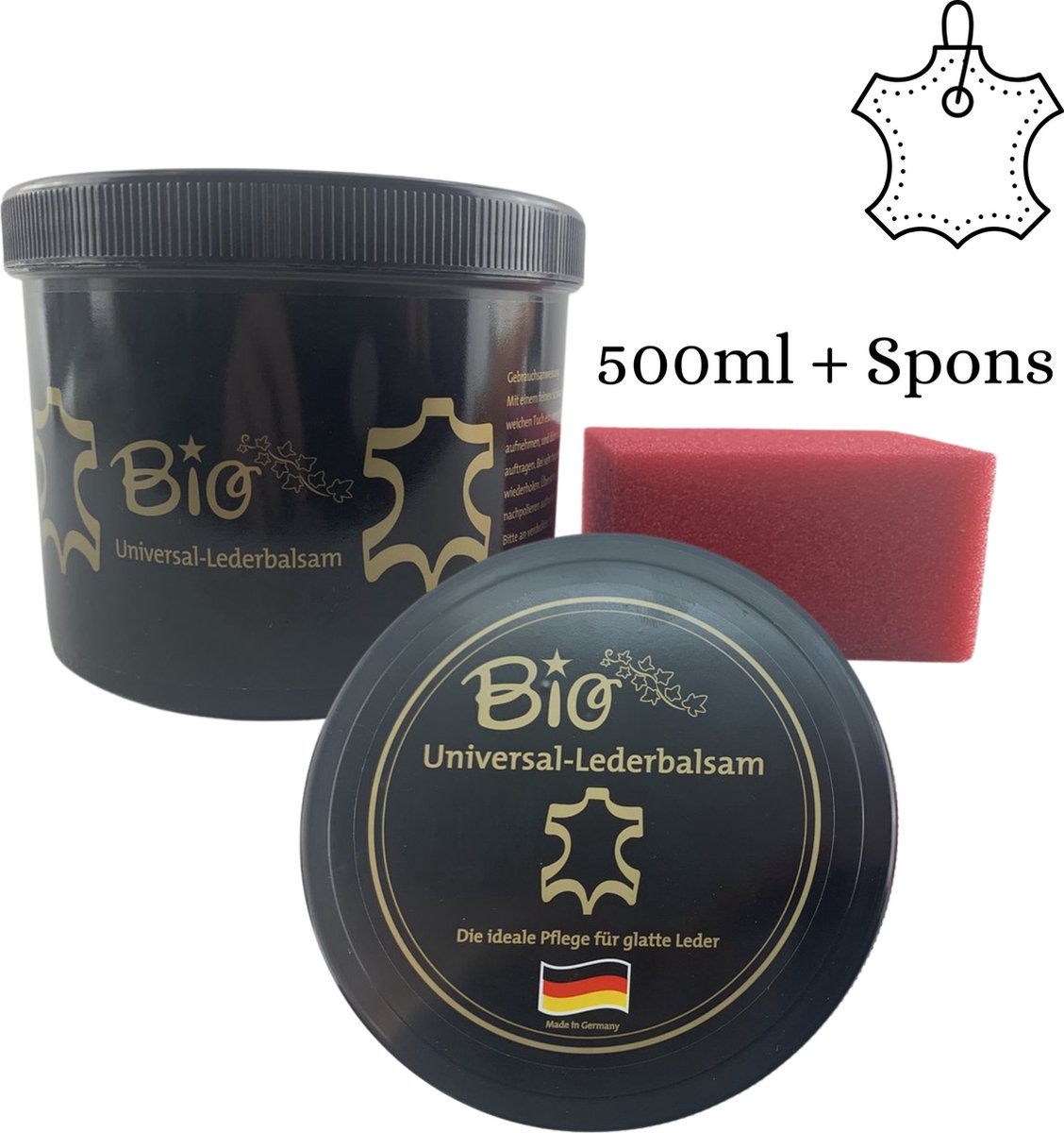 500ml Ledercrème - Met Spons - Onderhoud voor leder leer- Lederbalsem universeel - Leerbalsem - Ledercrème - Lederpoets - Ledervet - Paardrijzadel - Jas - Tas - Motorpak – foto 2