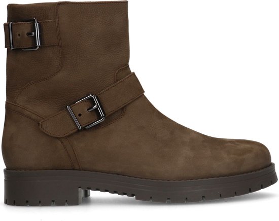 Sacha - Heren - Bruine nubuck boots met gespen - Maat 44