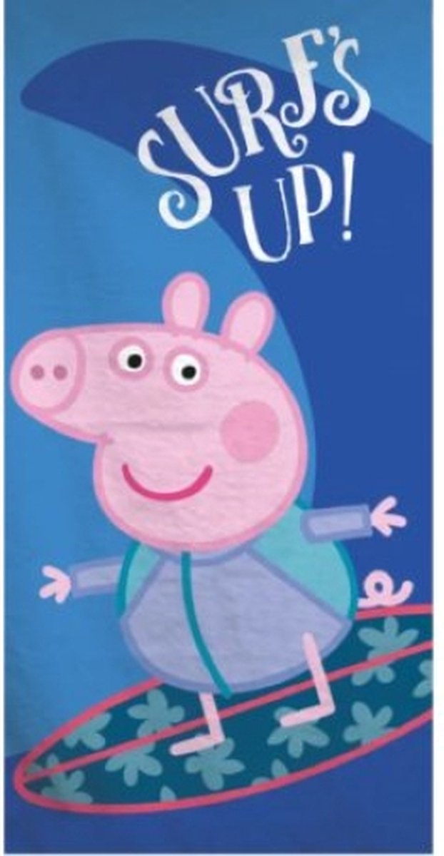 Bol.com Peppa Pig Surf badhanddoek, strandhanddoek 70x140cm aanbieding