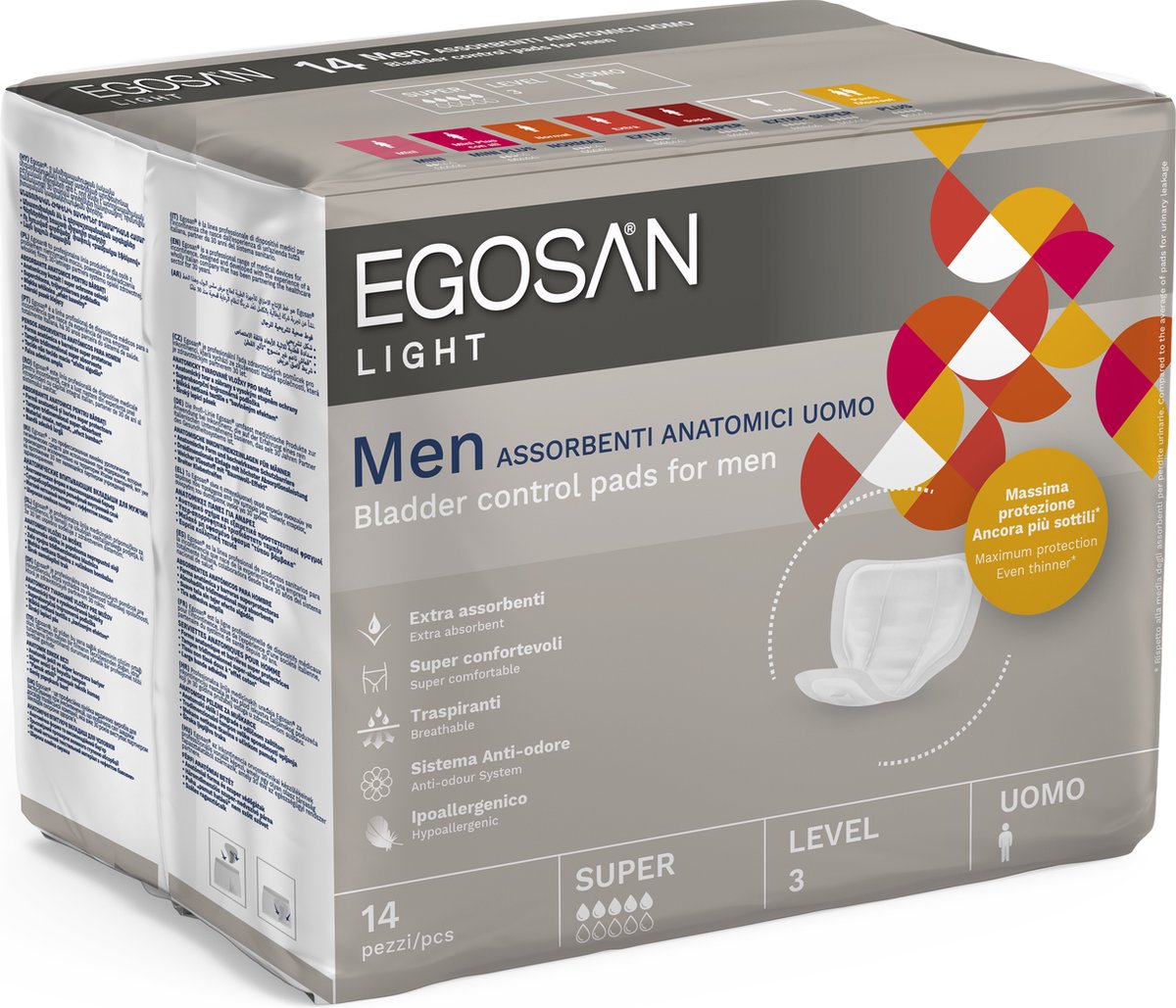 Goedkoopste Voordeelverpakking 4 X EGOSAN Man Level 3, 14 stuks