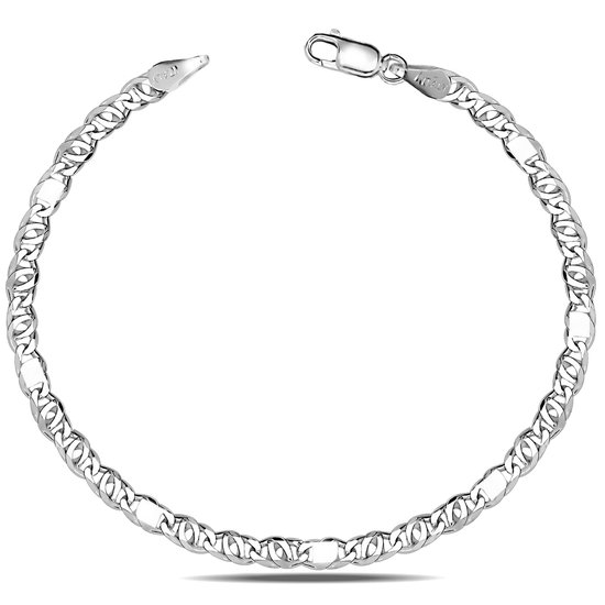Juwelier Zwartevalk zilveren armband met valkenoog schakel - 23.027/19cm