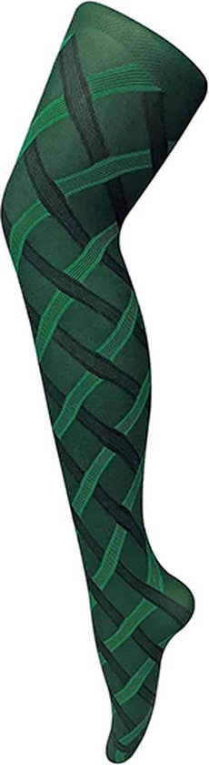Sock Snob Panty in leuk kabelmotief - groen - maat XLarge - Modieus - maat 48-54 - 80 denier
