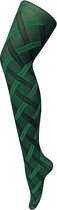 Sock Snob Panty in leuk kabelmotief - groen - maat XLarge - Modieus - maat 48-54 - 80 denier