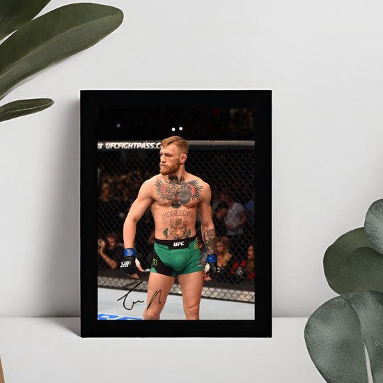 Conor McGregor Kunst - Gedrukte handtekening - 10 x 15 cm - In Klassiek Zwart Frame - UFC