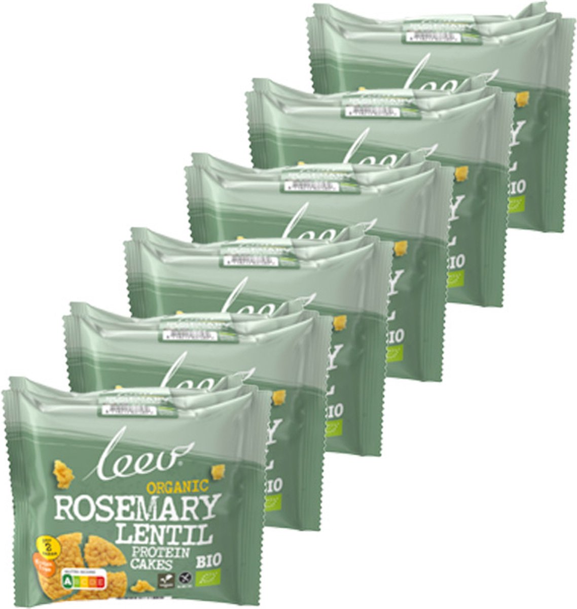 Goedkoopste Leev® Bio | Linzenwafels Rozemarijn | 3 Pack | 6 stuks | 6 x 54 gram