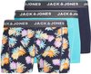 JACK & JONES Jacreece flower trunks (3-pack) - heren boxers normale lengte - blauw - Maat: XL