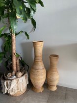 Vase Rotin Naturel, H 70 cm, fait main