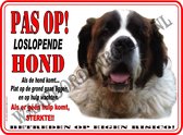 Sint Bernard 186....20x30cm....Pas op loslopende Hond!... als de hond komt plat op de grond gaan liggen en op hulp wachten, geen hulp....dan sterkte!