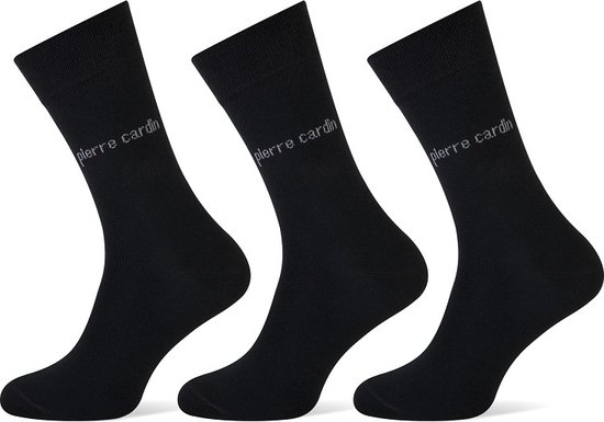 Pierre Cardin heren Sokken - 3 Paar - Normale sokken - Klassieke sokken - Zwart - Maat 47-50